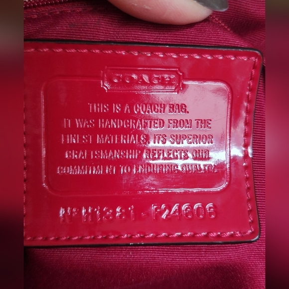 Coach Brown and Red Signature Handbag - Picture 10 of 14